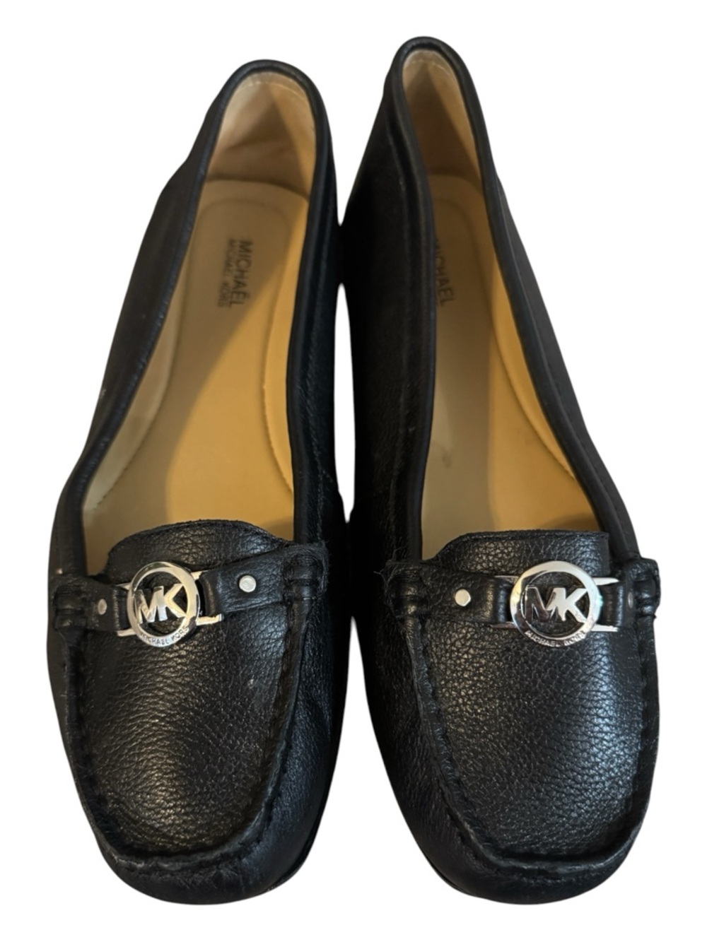Michael Michael Kors Black Leather MK Logo Driving Loafers